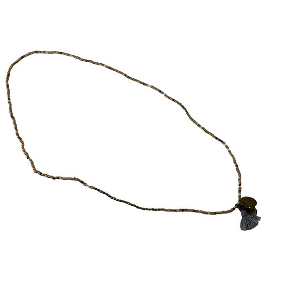 Me To We Boho Beaded Necklace with Gray Tassel & Charm Pendant - Picture 5 of 9